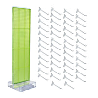 Azar Studio Base Pegboard Floor Stand - 60" x 17" - Green-Includes a T-strip sign holder that can be attached to the top of the pegboard display