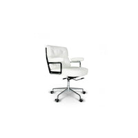 Plata Import Looby Office Chair, White (LS-8298-W)-PU Leather Seat