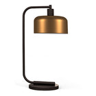 Hudson&Canal Cadmus 20.5" Tall Table Lamp with Metal Shade - Blackened Bronze/Brass/Brass-Industrial design for your living room, workspace, or bed side table