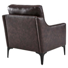Modway Corland Leather Armchair - Brown-Ships In A Convenient Box