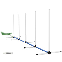 PawHut Dog Agility Equipment 2-Piece Set with Weave Poles - White-2-piece set enhances pet agility training versatility 