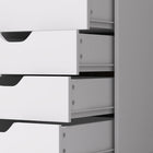 HOMCOM Lateral Filing Cabinet with 5 Drawers and Adjustable Shelf - White-Designed for home office and study areas, optimizing your workspace