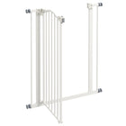 PawHut 29"-32" Pet Gate with Door Pressure Fit Dog Gate for Stairs - White-Lead free metal frame is solid and strong