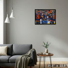 Leon Draisaitl Connor McDavid Darnell Nurse and Ryan Nugent-Hopkins Oilers Celebration - Framed Canvas - 31" x 22"-Ready to hang - arrives fully assembled