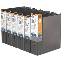 QuickFit Heavy Duty File Binder - Quickload D Ring - 3" - Black - 6 Pack-3 Ring Binder