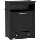 PawHut Pet Feeder Station Storage Cabinet and Container - Black-Two removable pet feeder station are easy for treats, water, or food easy to clean and fill 