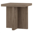 Hudson&Canal Elna 22"W Square Side Table - Antiqued Grey Oak-Tabletop features a weight capacity of 30 lbs