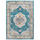 Modway Success Anisah Distressed Floral Vintage Medallion Area Rug - 8 ft W x 10 ft L - Blue Ivory Yellow Orange-Distressed Vintage Floral Vintage Medallion Area Rug