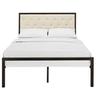 Modway Mia Fabric Full Bed - Brown Beige-Weight Capacity: 500 lb