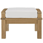 Modway Marina Outdoor Patio Teak Ottoman - Natural/White-Machine Washable Covers