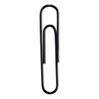 JAM Paper Colourful Jumbo Paper Clips - 2"- Black - 75 Pack- Premium paper clips made from high quality vinyl coated steel wire