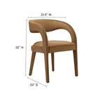 Modway Pinnacle Performance Velvet Dining Chair - Brown - 2 Pack-Dense Foam Padding