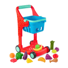 Battat Shopping Cart & Groceries Set-Adjustable & kid-Sized: Cart handle easily adjusts to 3 heights (17.03", 21.13", 23.57") to grow with your child