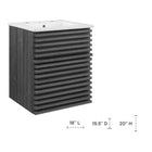 Modway Render 18" Wall-Mount Bathroom Vanity - Charcoal/White-Wall-Mount Design