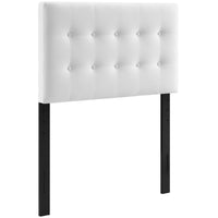 Modway Emily Biscuit Tufted Performance Velvet Twin Headboard - White-Luxurious Modern Twin Headboard