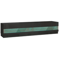 HOMCOM High Gloss TV Stand Cabinet with LED Light for TVs up to 75 ...