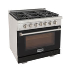 Kucht 36" KFX-X Series Pro Style Propane Gas Range - Stainless Steel/Black-2 Years Limited Manufacturer Warranty
