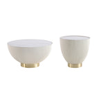 Manhattan Comfort Anderson Modern 28.15" Coffee Table and 18.43" End Table - Cream - Set of 2-Modern Coffee Table and End Table Set for Living Room Use