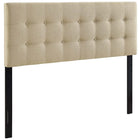 Modway Emily Upholstered Fabric King Headboard - Beige-Elegantly tufted button headboard