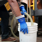 Atlas Full PVC Coating Extra Rough Finish 12" Gauntlet Glove - Cotton Liner - Blue - XLarge-Blue coating