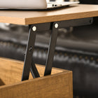 HOMCOM Lift Top Coffee Table with Hidden Storage Compartment - Teak-Maximizes storage possibilities in minimal space