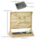 Outsunny Kids Running Water and Sand Playset Outdoor with Sinks - Nature Wood - Set of 18-Fir wood material for outdoor use 