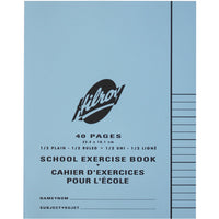 Hilroy Stitched Exercise Books - Half Ruled (8mm) - 9" x 7" - 40 Pages - 20 Sheets - Blue - 25 Pack-9" x 7"