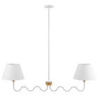 Modway Sunlit Squiggle 2-Arm Pendant Light - Natural/White-Requires Two E26 25W Bulbs (Not Included)