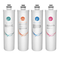 iSpring F4-CUA4 Ultrafiltration Replacement Filter 4-Piece Set-PP Sediment Filter (5 microns) removes larger particles like rust sand and dirt ) Ultra Filtration Filter (contains hollow fiber membrane technology with a pore size of just 0 01 micron ) KDF and GAC Filter (provides much better control of particularly problematic contaminants including chloramine hydrogen sulfide and metals) Fine Activated Carbon Filter (provides final polishing before the purified water is delivered to the faucet removing any 