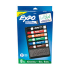 Expo Low-Odor Original Dry-Erase Organizer Kit - Chisel Tip - Assorted Colours-The Expo eraser has soft pile specifically designed for dry erase surface, and wipes off Expo ink quickly and easily