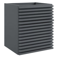 Modway Render 18" Wall-Mount Bathroom Vanity Cabinet - Grey-Mid-Century Modern Vanity