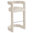 Modway Winslow Performance Velvet Bar Stool - Alabaster-Barrel Back Design
