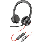 HP Poly Blackwire 8225 Stereo USB-C Headset with USB-A Adapter-With the Blackwire 8225, your voice is the only thing heard, not the chaos around you. Its noise-canceling microphone with Acoustic Fence technology puts you in a quiet office, even if you're in a noisy kitchen.