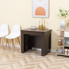 HOMCOM 23.6"-70.9" Rectangular Extendable Dining Table for 6-8 - Dark Brown-Steel rails extend smoothly so a person can also easily extend the table
