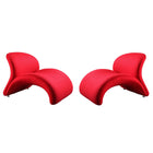 Manhattan Comfort Rosebud 30.3" Modern Wool Blend Upholstered Accent Chair - Red - 2 Pack-Modern Abstract Lounge Accent Chair Perfect for Pop Living Room Usage. Set of 2