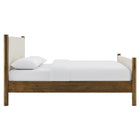 Modway Maven Queen Size Fabric Upholstered Platform Bed - Ivory Walnut-Kiln-Dried Wood