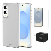 AXS Starter Kit Ultra Clear Case, Screen Protector & 30W Charger for Samsung Galaxy S25 Edge-Drop-tested, scratch resistant phone case with shock absorbing air pockets 