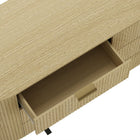 Manhattan Comfort Olivia 71.3" Modern Double Dresser - Natural Oak/Gold-Horizontal Glam Drawer Handles Made of Metal with a Choice of Black or Gold Finish.