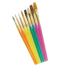 Creativity Street Acrylic Paint Brush Assortment - Assorted Colors & Sizes - 6 Packs of 8-Translucent plastic handles with metal ferrules