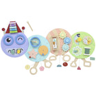 Qaba Caterpillar Activity Montessori Busy Board - Learning Activity Center for Playroom Nursery - Multicoloured-Features 7 games like xylophone and gears, keeping kids happily engaged 