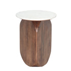 Brassex Odin Accent Table - Walnut/White-Contemporary design