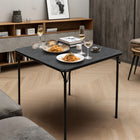 Homy Casa 33.5" Square Folding Game & Card Table-Stylish black finish: Enhances any decor with a modern touch.