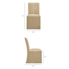 Modway Aster Linen Cotton Blend Slipcovered Dining Chairs - Hemp Windowpane Check - 2 Pack-Slipcovered Parsons Design