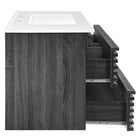 Modway Render 36" Wall-Mount Bathroom Vanity - Charcoal/White-Ceramic Sink Basin
