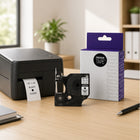 Premium Tape Dymo 45010 Alternative Labelling Maker Tape - 12 mm 1/2" W x 23' L - Black/Clear-Brand: Premium Tape