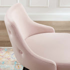 Modway Adorn Performance Velvet Counter Stool - Pink - Set of 2-Durable Stain-Resistant Fabric