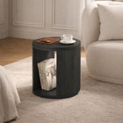 Manhattan Comfort Alure 20" Contemporary End Table - Charcoal-Open vertical storage compartment for books, decor, or everyday essentials