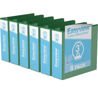 Davis Group Easyview Premium Binder - Round Ring - Customizable - 3" - Green - 6 Pack-3 Ring Binder