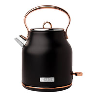 Haden Heritage 1.7 Liter Cordless Electric Kettle with Auto Shut-Off & Boil-Dry Protection - Black & Copper-With a generous capacity of 1.7 litres (7 cups), this kettle is perfect for fuelling your daily beverage rituals	