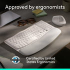 Logitech Wave Keys Wireless Ergonomic Keyboard with Cushioned Palm Rest - Off White-Ergo-certified: The Wave Keys Ergonomic Keyboard has been designed and tested according to criteria set out by leading ergonomists and is approved by United States Ergonomics